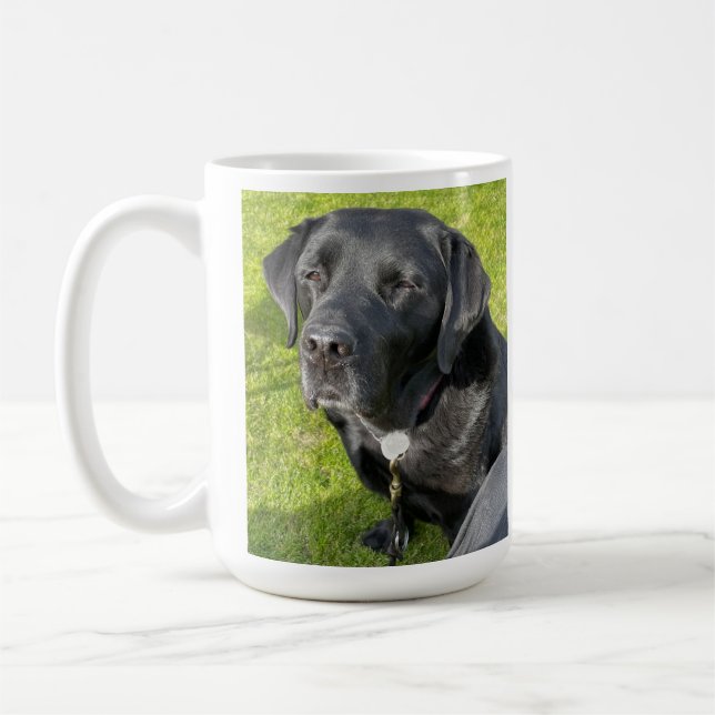 Old Black Labrador Retriever Dog  Coffee Mug (Left)