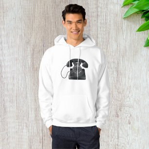 Old Black Phone Mens Hoodie