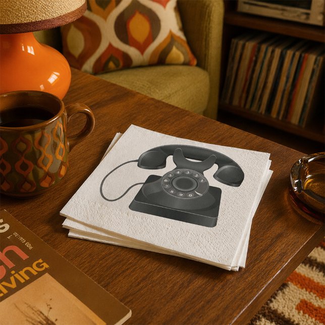 Old Black Phone Paper Napkins (Creator Uploaded)