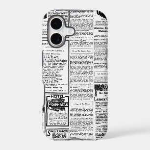 Old black & white newspaper, vintage retro advert