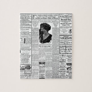 Old black & white newspaper, vintage retro advert jigsaw puzzle
