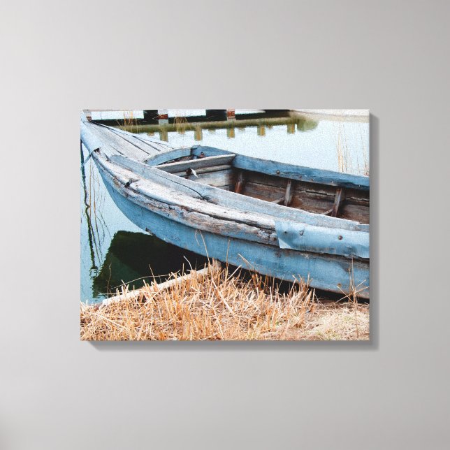 Old Blue Boat Canvas Print (Front)