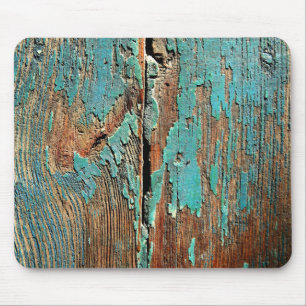 Old blue paint on wood mouse mat