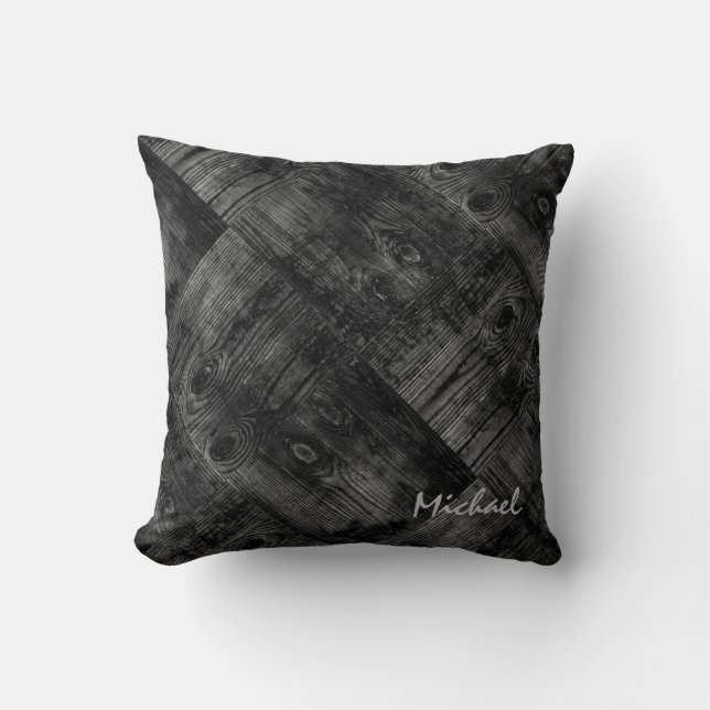 Old boards, old wood, aged wood cushion (Front)