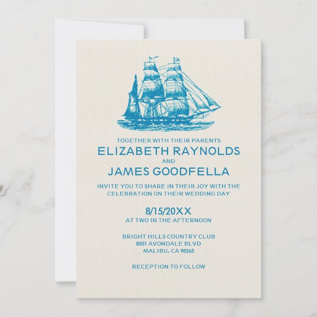 Old Boats Wedding Invitations (Front)