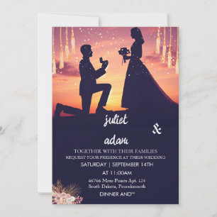 Old boho rustic modern elegant Twilight Wedding Invitation