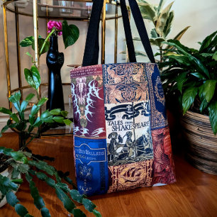 Old Book Covers (Blue & Burgundy) Tote Bag