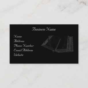 Old Book & Feather Pen Business Cards