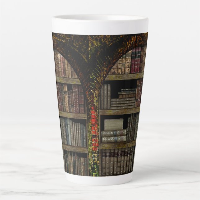 Old Book Library book lovers Latte Mug (Front)