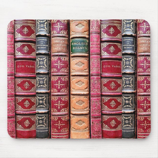 Old Book Library Mouse Mat (Front)