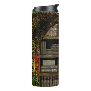 Old Book Library Thermal Tumbler