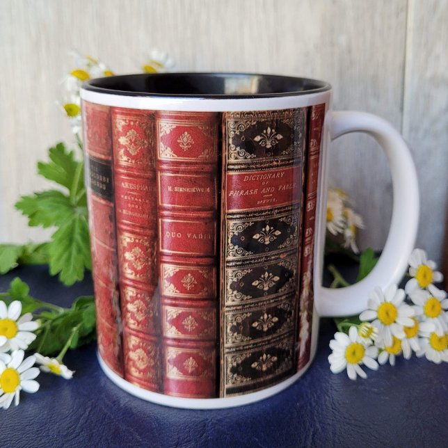 Old Book Library Two-Tone Coffee Mug (Creator Uploaded)