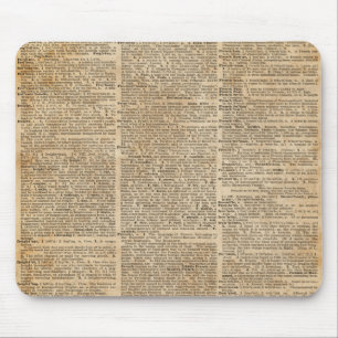 Old Book Page Design Vintage Mousepad