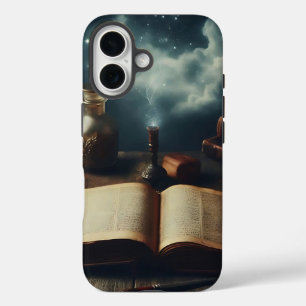 Old Book with Cloudy Sky iPhone 16 Case