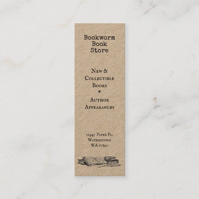 Old Books Editable Store Discount Card (Front)