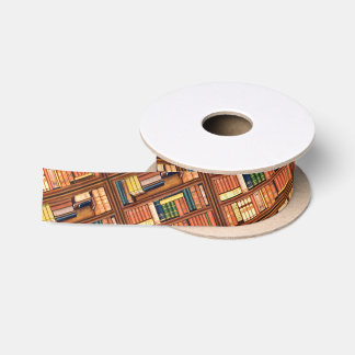 Old Books Library Bookworm Ribbon Satin Ribbon