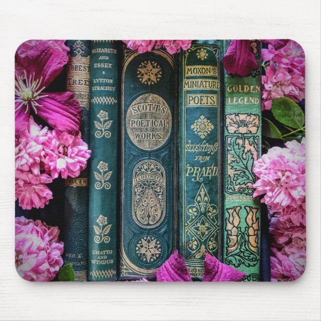 Old Books & Old Roses Mouse Mat (Front)