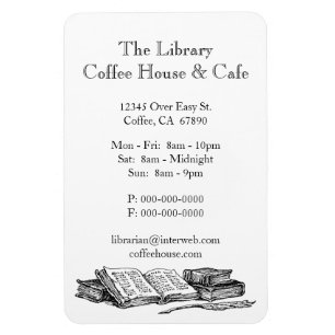 Old Books Restaurant Advertisement Custom Magnet