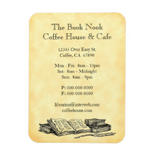 Old Books Restaurant Advertising Custom Magnet
