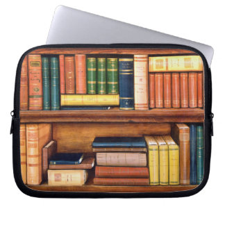 Old Books Vintage Library Bookshelf Laptop Sleeve