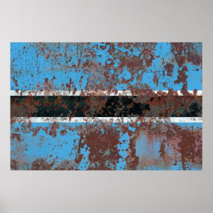 Old Botswana grunge background flagabstract, aged, Poster
