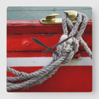 Old Bow Ropes On Brass Cleat On Canal Boat