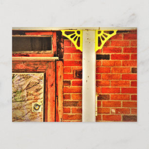 Old Brick House Yellow Moulding Tree Reflections Postcard