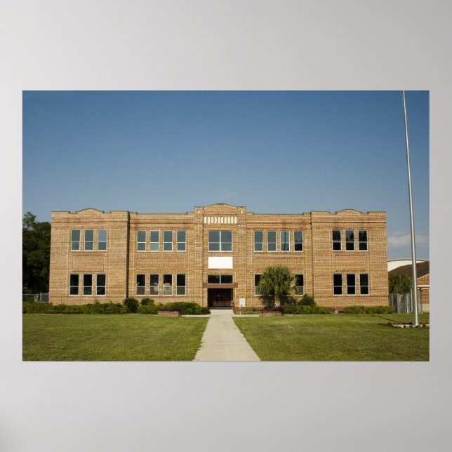 Old Brick School Building Print (Front)
