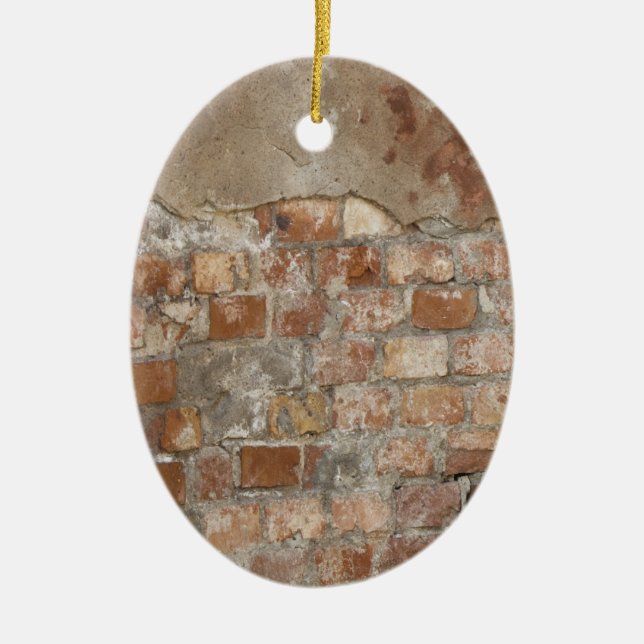 Old Brick Wall Ceramic Tree Decoration (Front)
