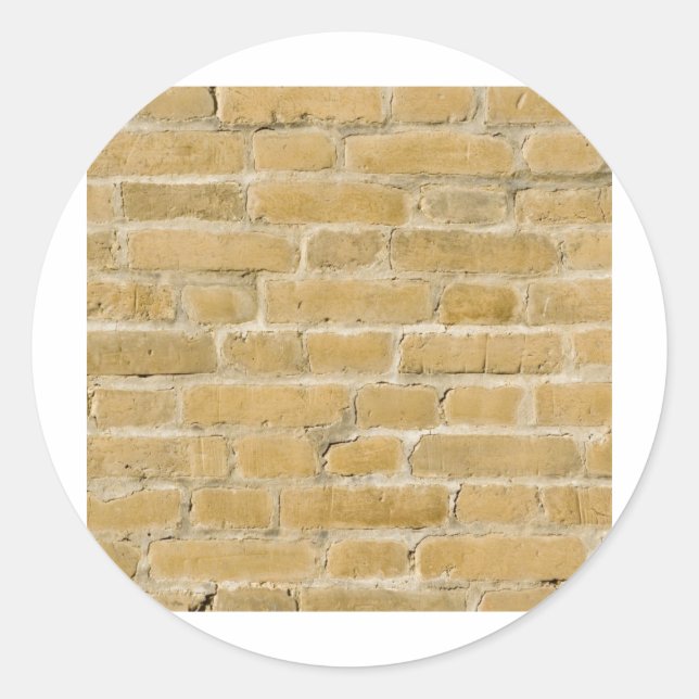 Old brick wall classic round sticker (Front)