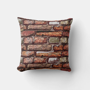 Old brick wall. Loft. Cushion