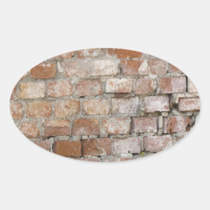 Old Brick Wall Oval Sticker
