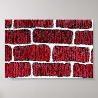 old brick wall poster