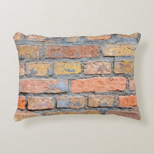 Old brick wall texture backgroundarchitecture, bac decorative cushion