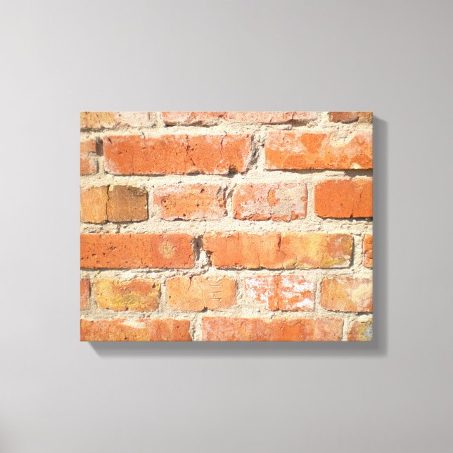 Old brick wall with peeling cladding canvas print (Front)
