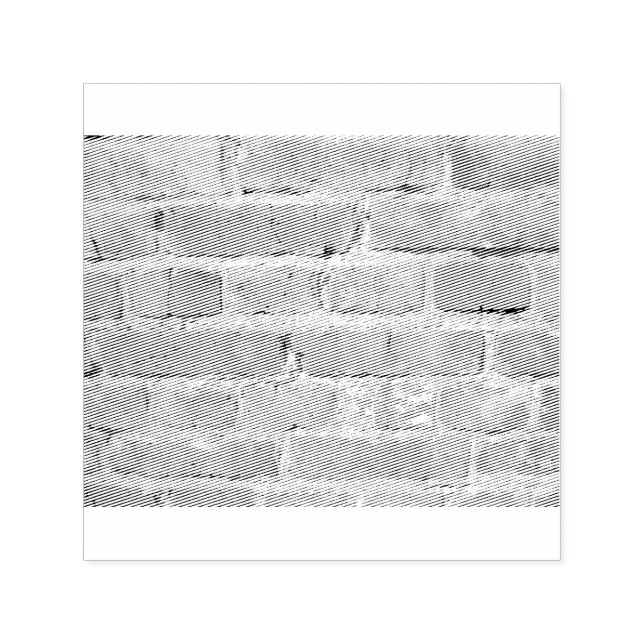 Old brick wall with peeling cladding self-inking stamp (Design)
