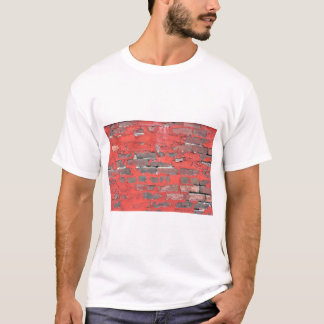 Old Brick Wall With Peeling Red Paint T-Shirt