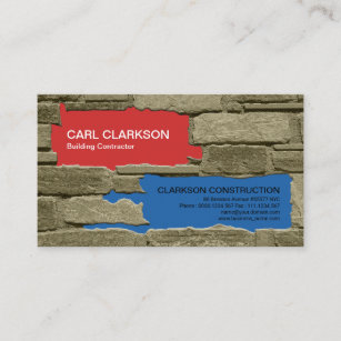 Old Brick Work Colourful Plaster Painting Business Card