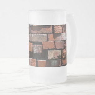 Old Bricks Abstract Frosted Glass Beer Mug