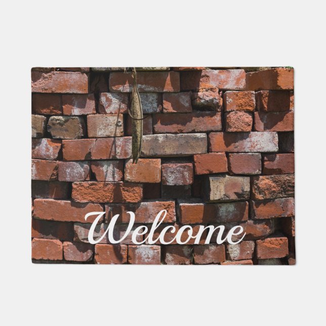 Old Bricks Abstract Welcome Doormat (Front)