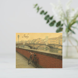 Old Bridge in Florence Italy Vintage Photo  Postcard