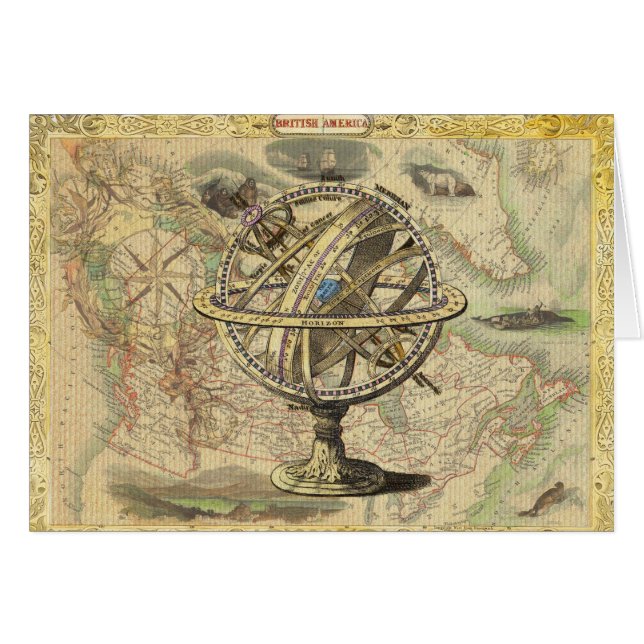 Old British America Explore Polar Bear Compass Map (Front Horizontal)