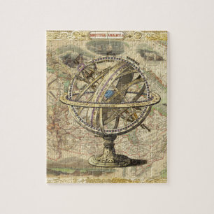 Old British America Explore Polar Bear Compass Map Jigsaw Puzzle