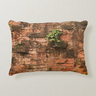 Old broken brick wall decorative cushion