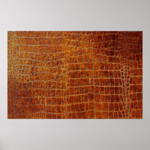 Old brown animal leather texture poster