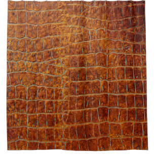 Old brown animal leather texture shower curtain