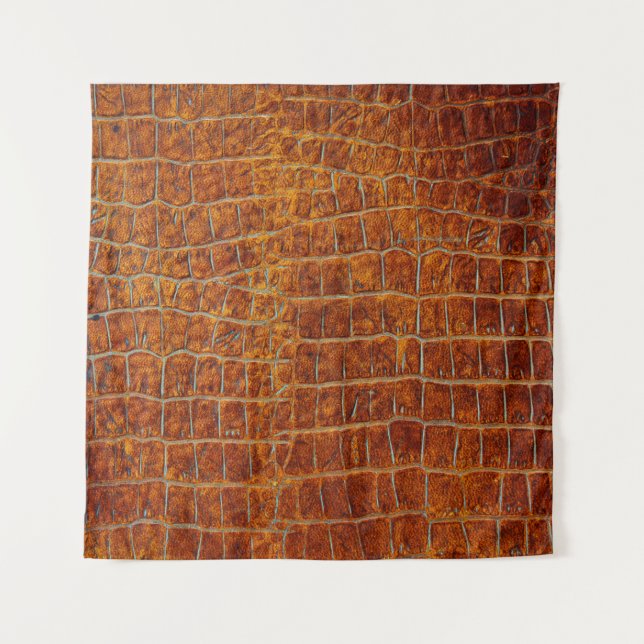 Old brown animal leather texture tapestry (Front)