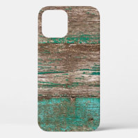 Old brown-blue wooden background with peeling pain