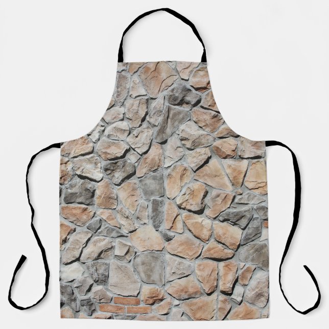 Old Brown Castle Stone Texture Apron (Front)