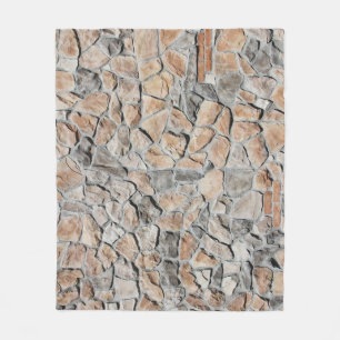 Old Brown Castle Stone Texture Fleece Blanket